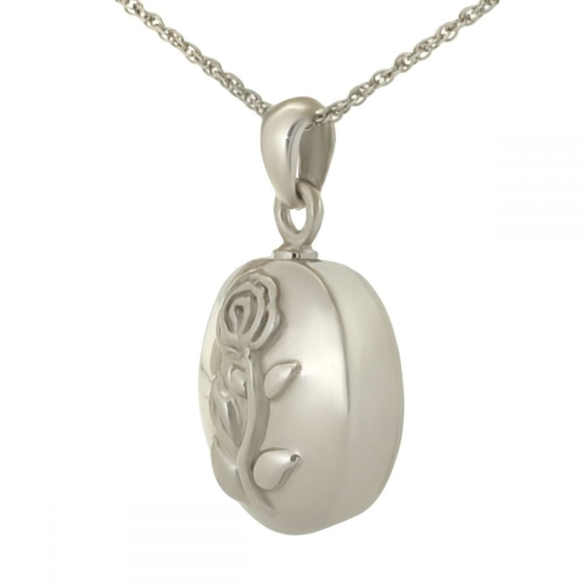 Ash Rose Silver Pendant Urn